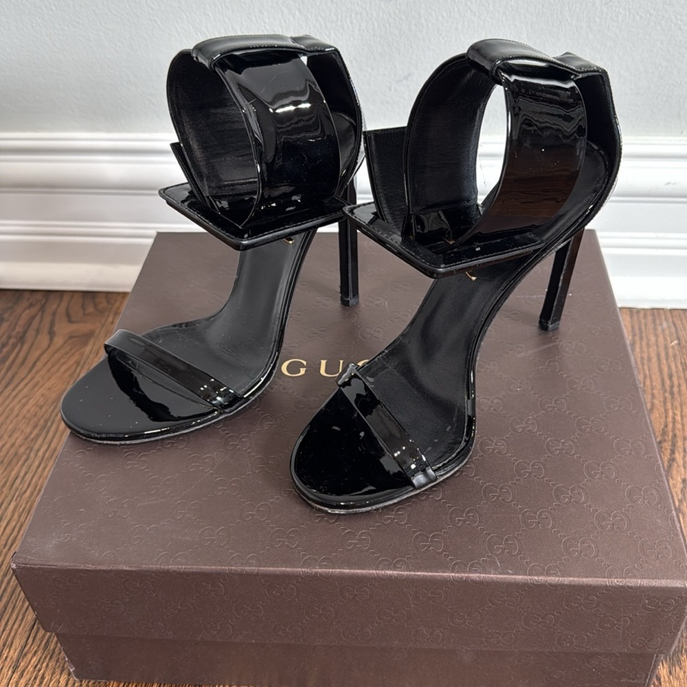 Gucci Victoire Buckle High Heel Sandals